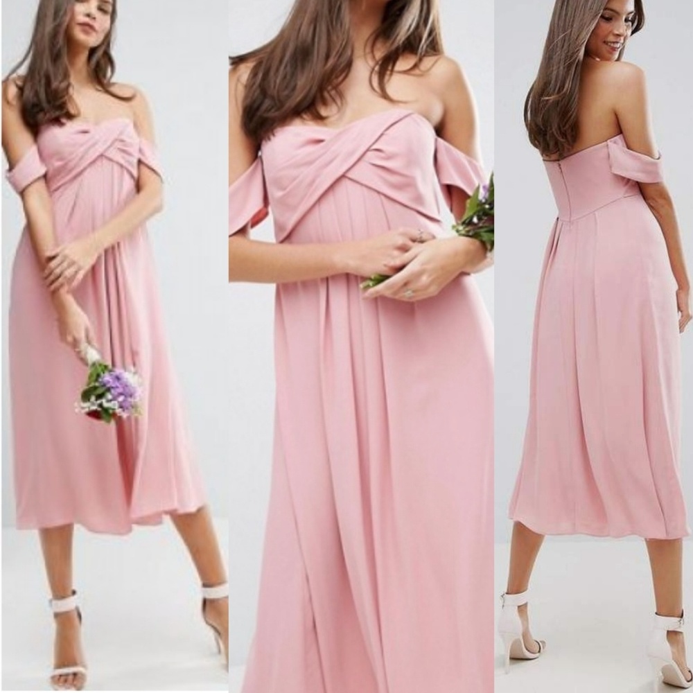 🎉ASOS | Bandeau Tie Front Midi Dress